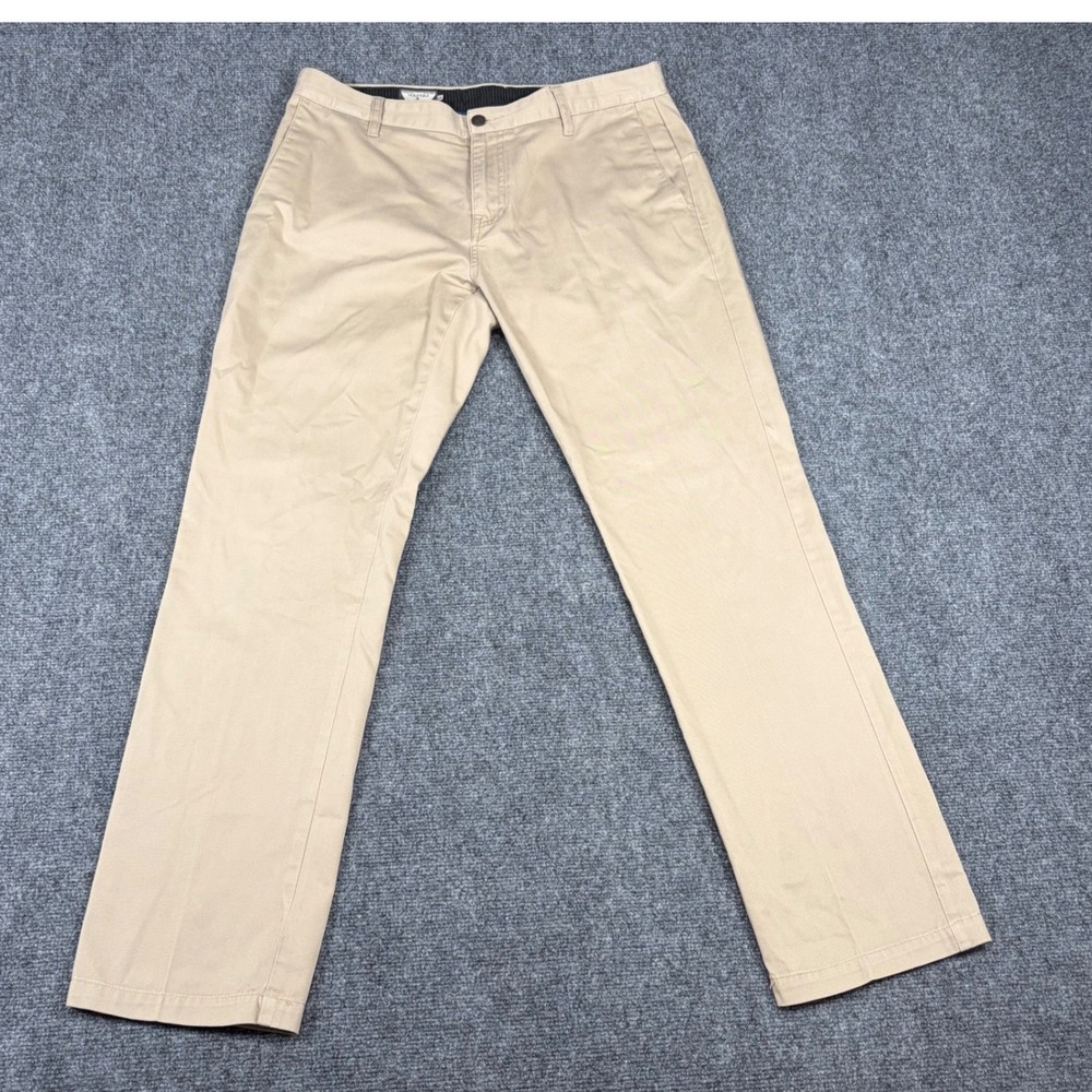 Volcom Vmonty Stone Chino Pants Mens 33 Tan Khaki Straight Leg Twill